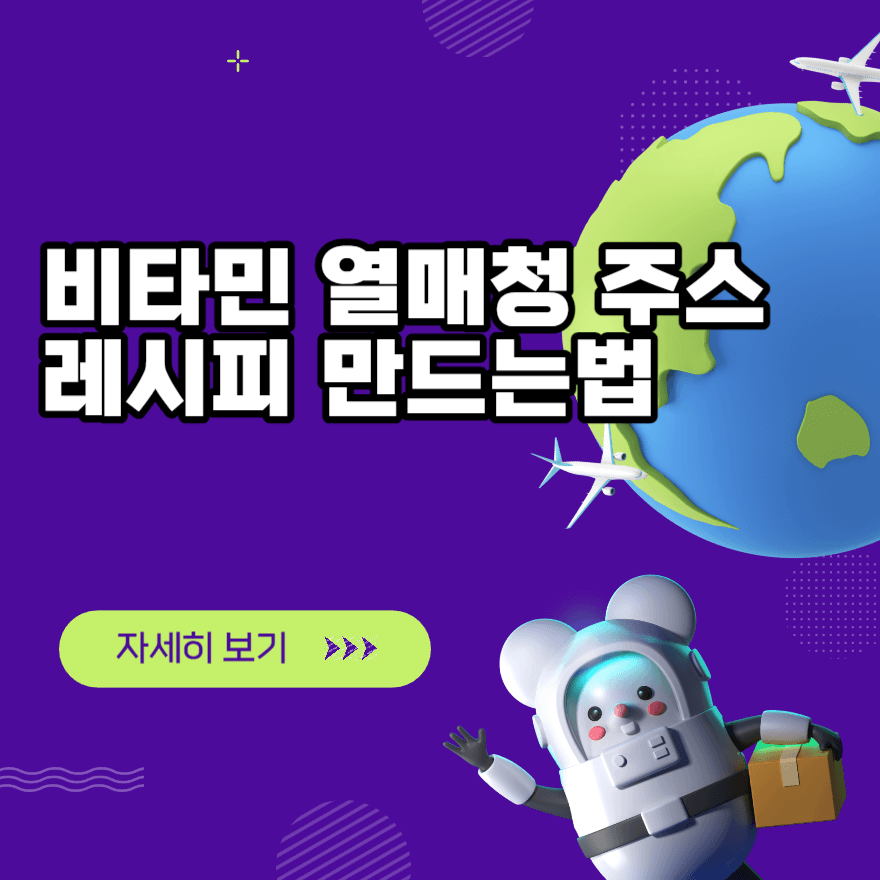 비타민 열매청 주스 레시피 만드는법