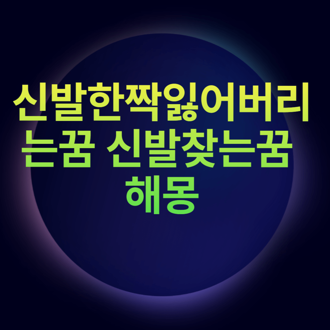 신발한짝잃어버리는꿈 신발찾는꿈 해몽
