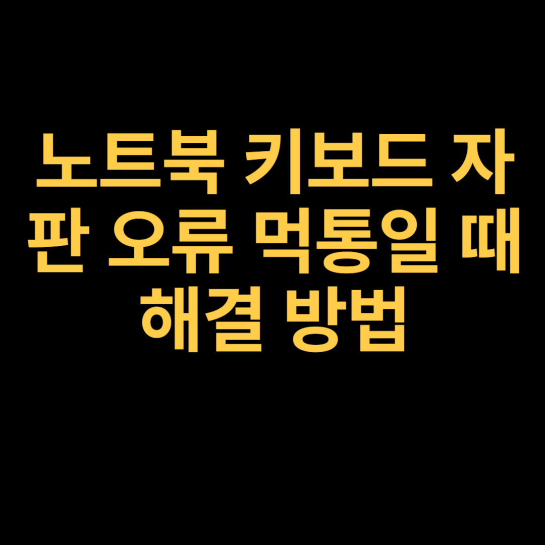 노트북 키보드 자판 오류 먹통일 때 해결 방법
