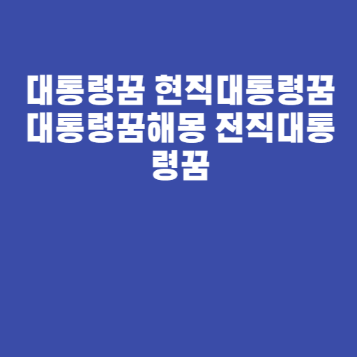 대통령꿈 현직 대통령 만나는꿈 나오는꿈 해몽
