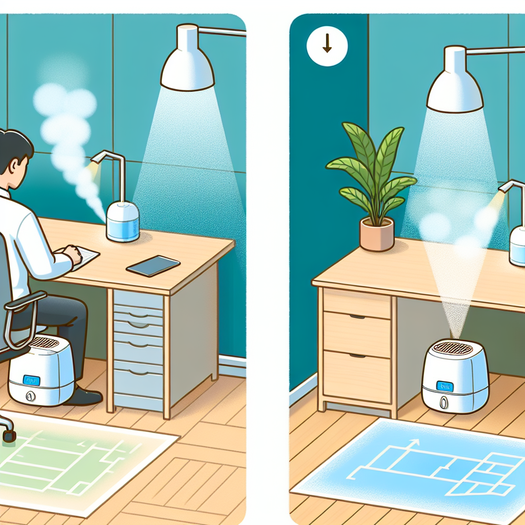 가습기 위치, 바닥보다 책상이 나은 이유