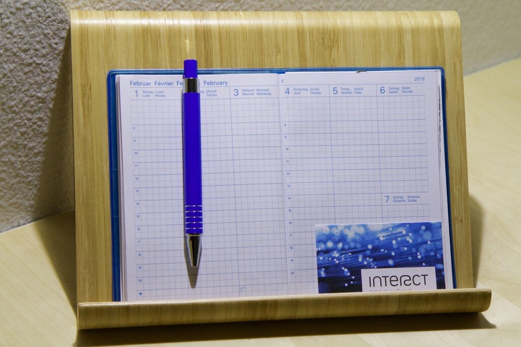 calendar with deadline marked in red for business support application
