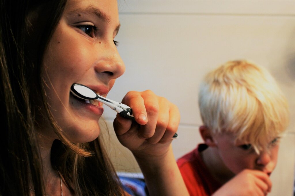 dental health insurance card and teeth model