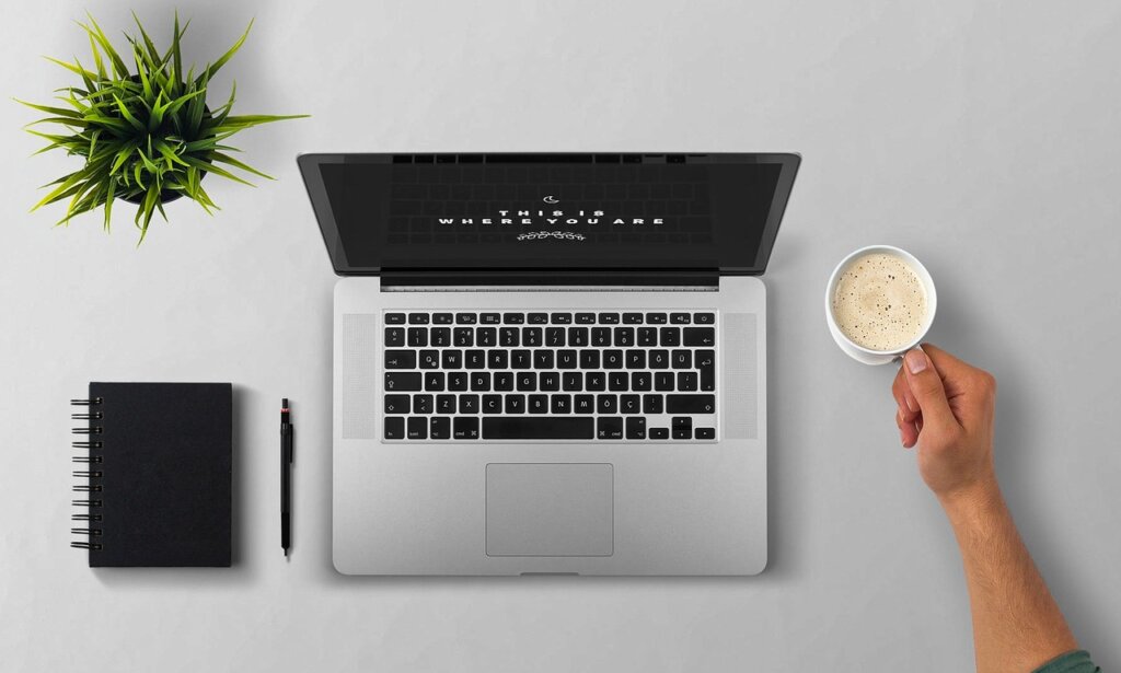 person submitting application online using laptop