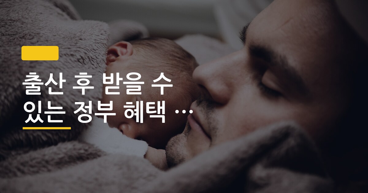 출산 후 받을 수 있는 정부 혜택 종류와 신청 순서