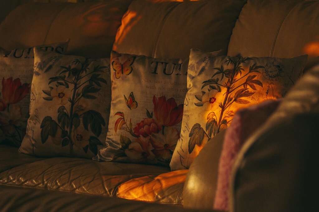 cozy studio room interior with warm light in a rural Korean town