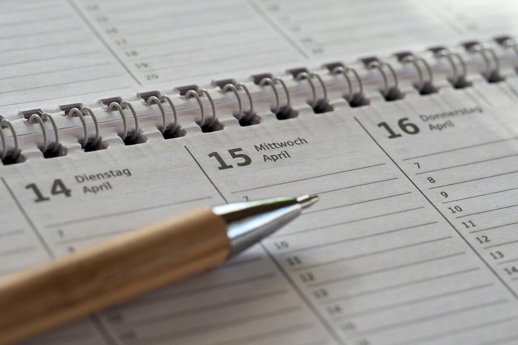 part-time work schedule calendar with highlighted days