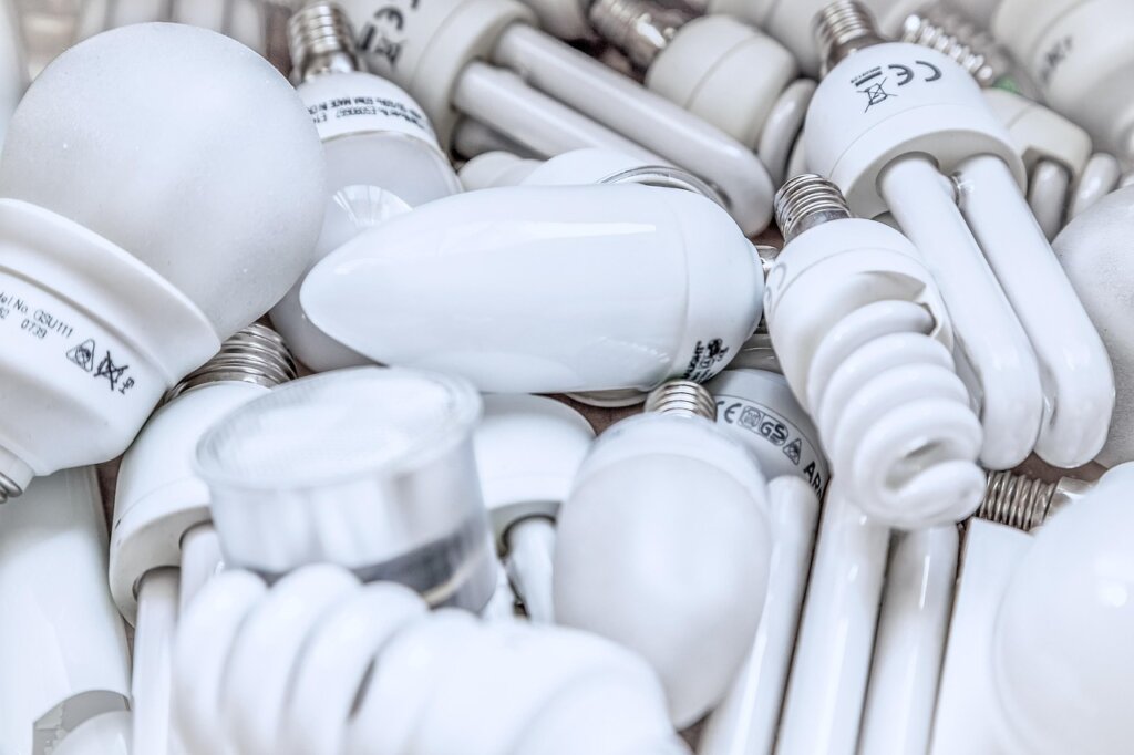 LED tube comparison fluorescent tube side by side