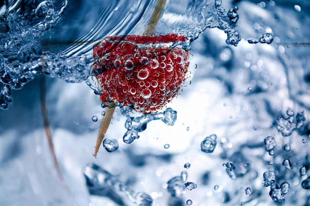 glass cups drying on clean cloth with sparkling clarity