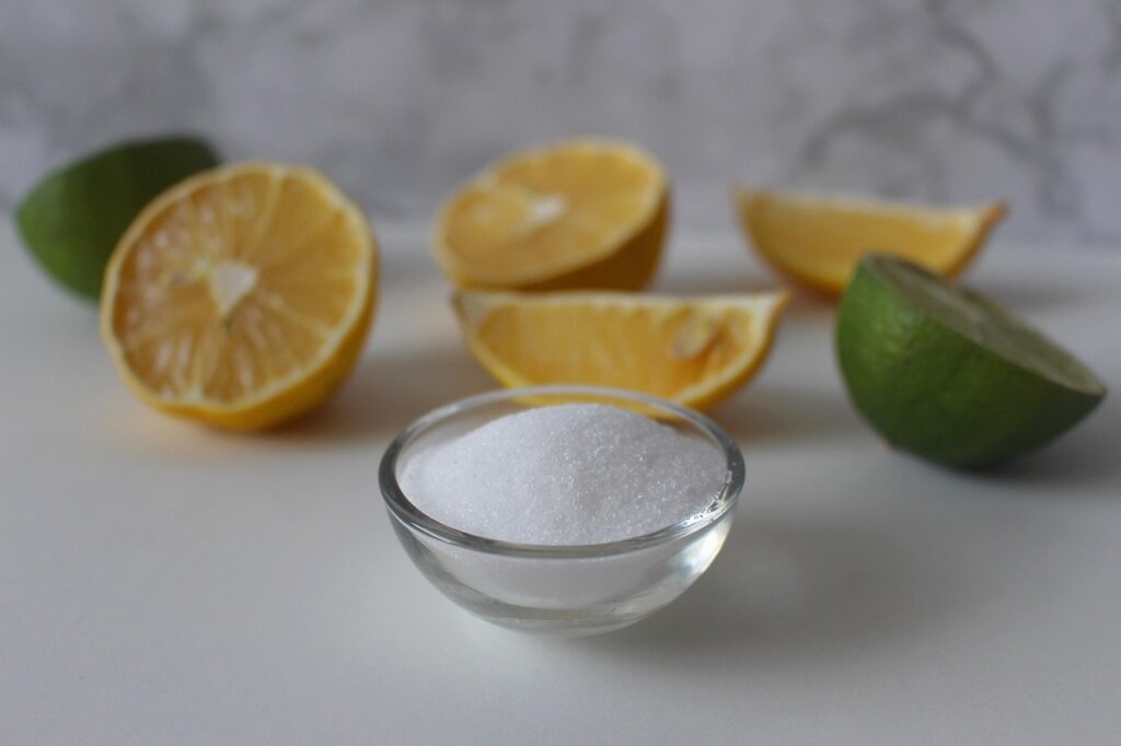 safe citric acid food grade label close-up
